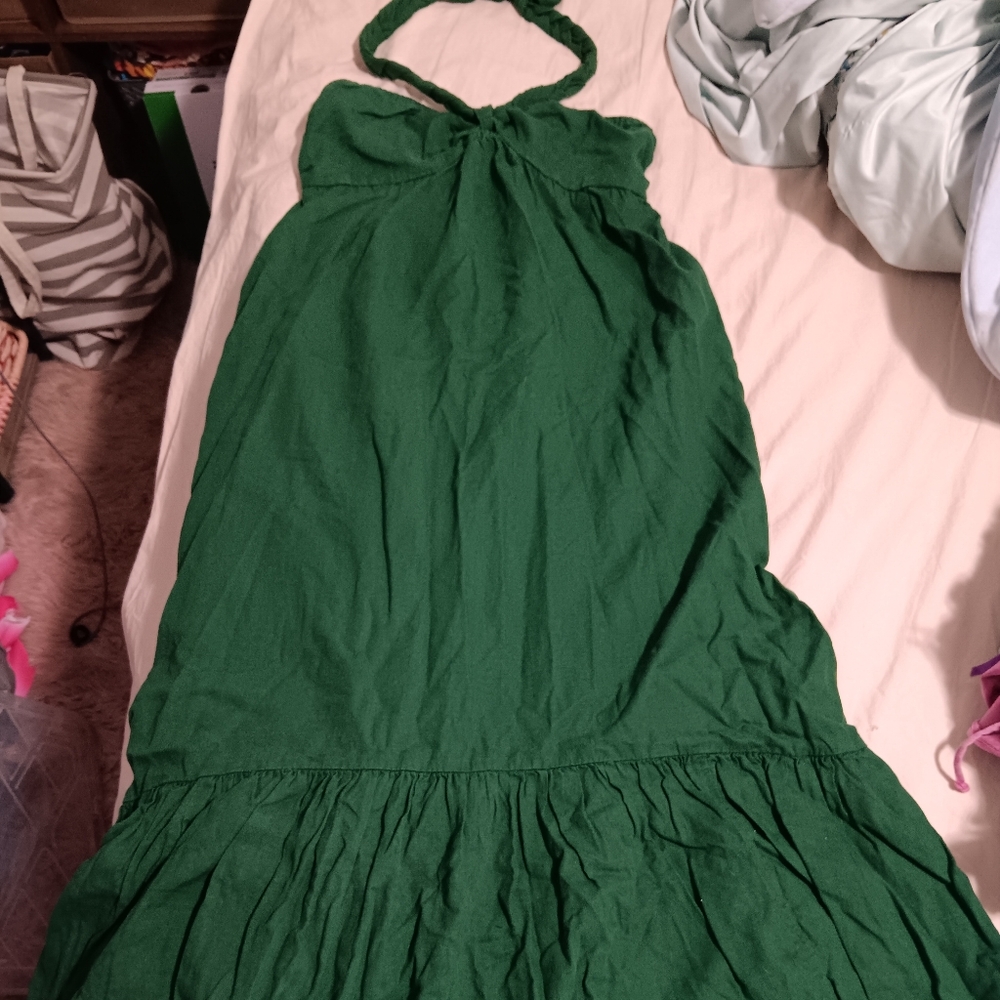 aerie Green Halter Maxi Dress